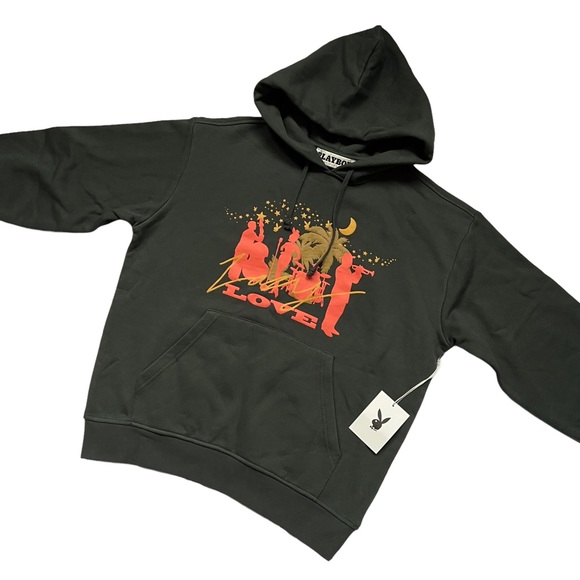 PLAYBOY Hoodie Sweatshirt Black Size M - Picture 4 of 11